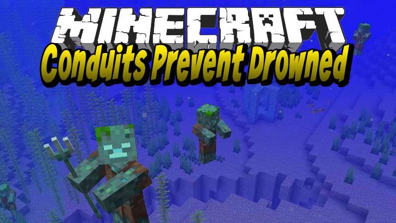 Conduits Prevent Drowned for Minecraft 1.16.2