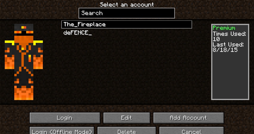 In-game Account Switcher for Minecraft 1.14.4