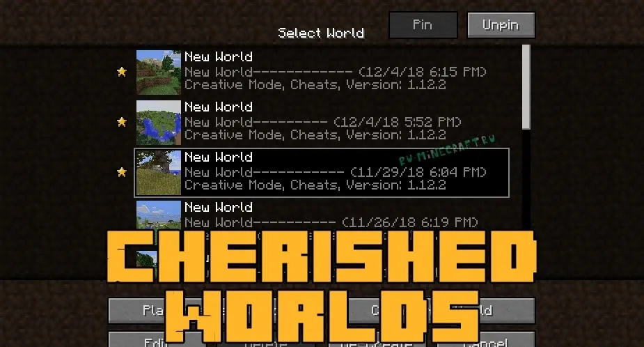 Cherished Worlds for Minecraft 1.16.2