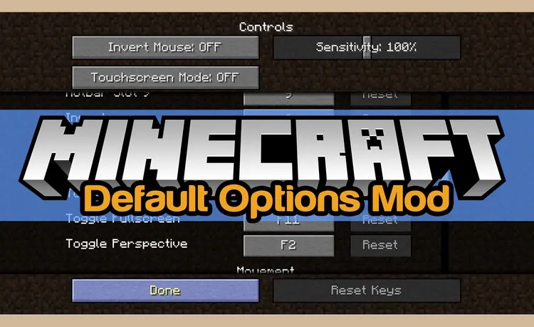 Default Options for Minecraft 1.16.1