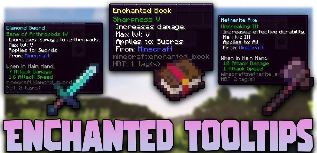 Enchanted ToolTips for Minecraft 1.15.2