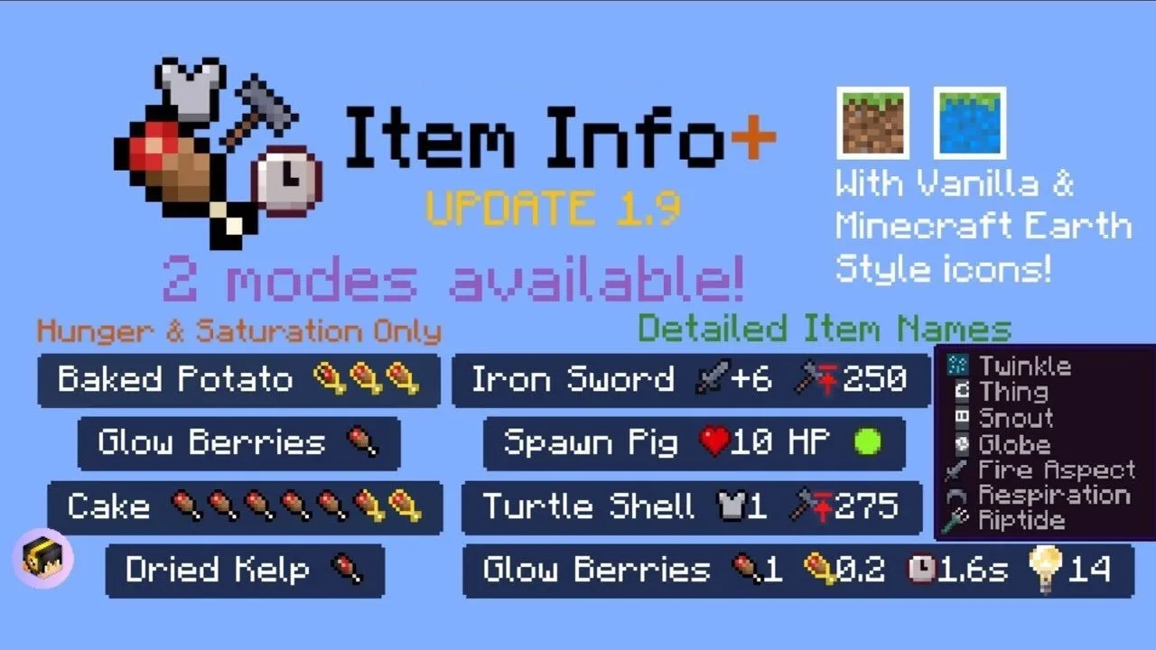 Item Info+ for Minecraft Pocket Edition 1.19