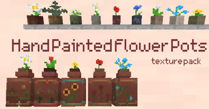 Hand-Painted Flower Pots for Minecraft Pocket Edition 1.19