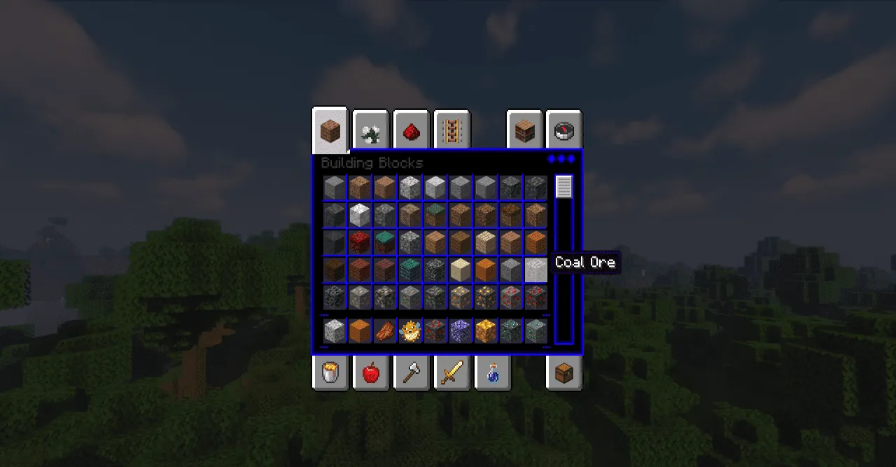Blue Neon GUI for Minecraft 1.20.4